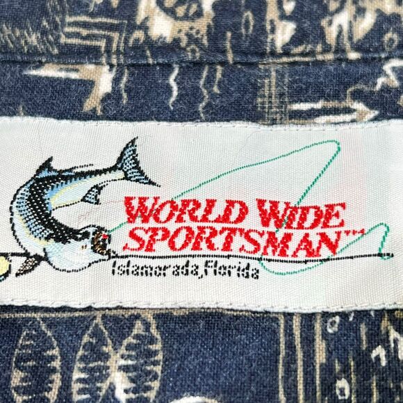World Wide Sportsman Navy Cotton Short Sleeve Shirt XL - Picture 6 of 6